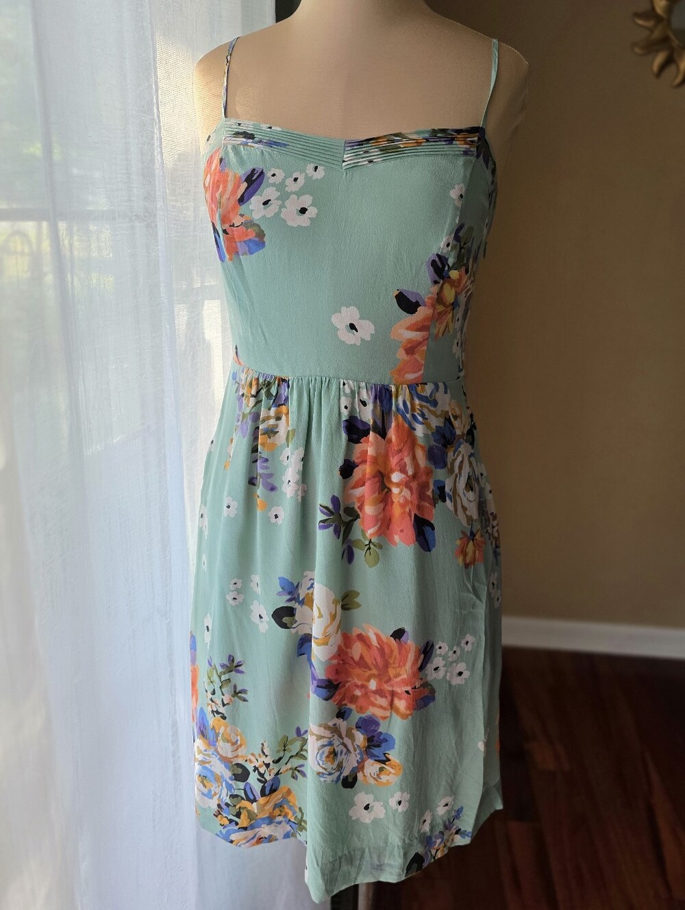 Moulinette Soeurs Silk Floral Dress 6 Smocked Fit Flare Anthropologie Cottagecor